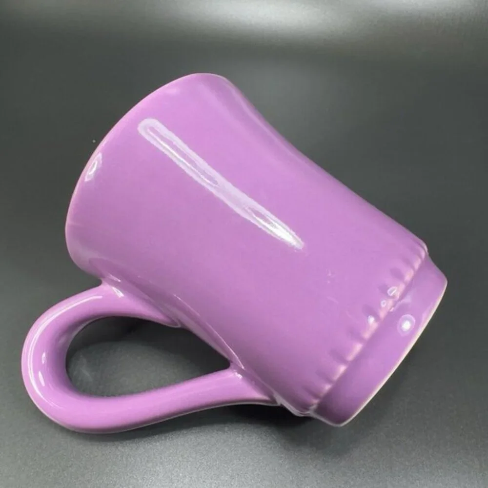 Williams Sonoma Rustic HeartVisit Collection Coffee Mug Cup Beaded Bottom Purple